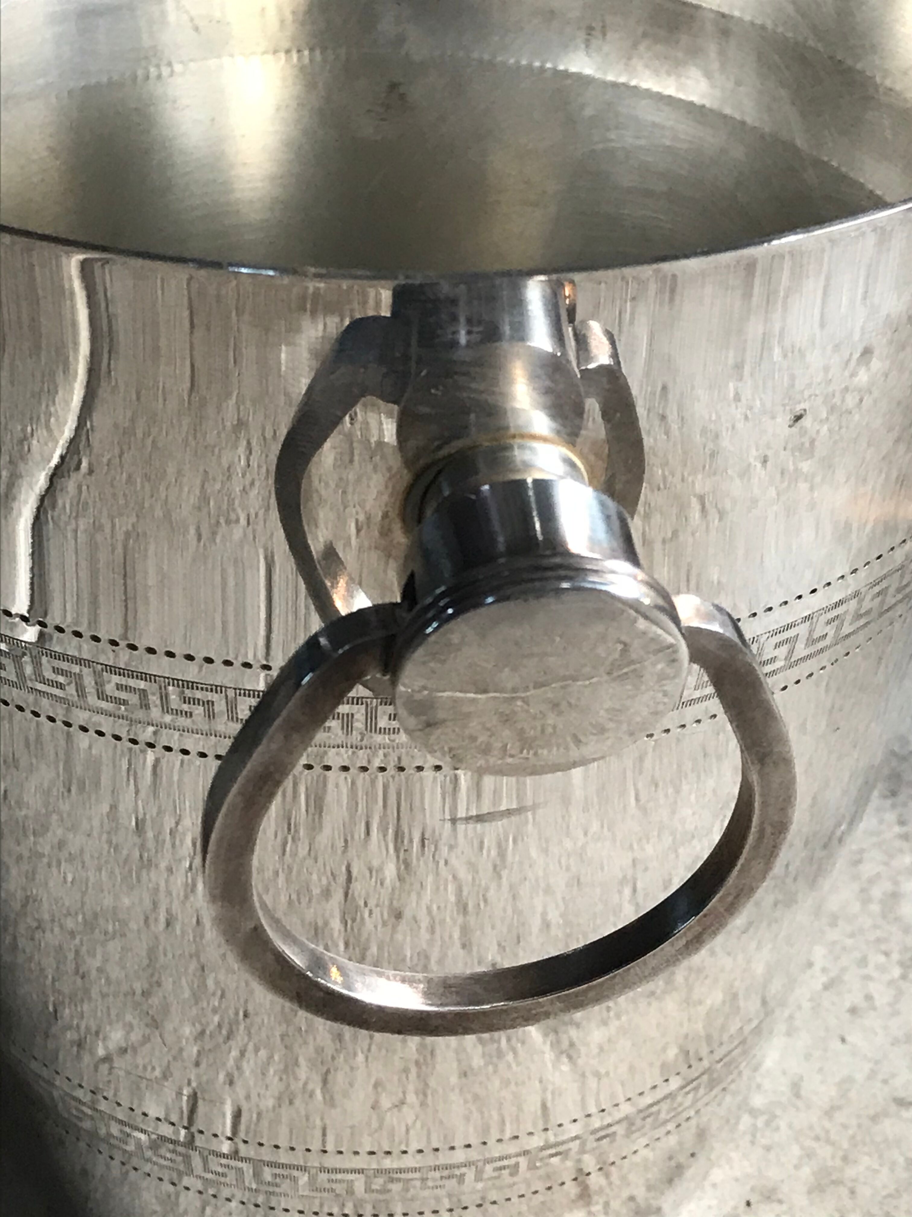 Silver metal champagne bucket