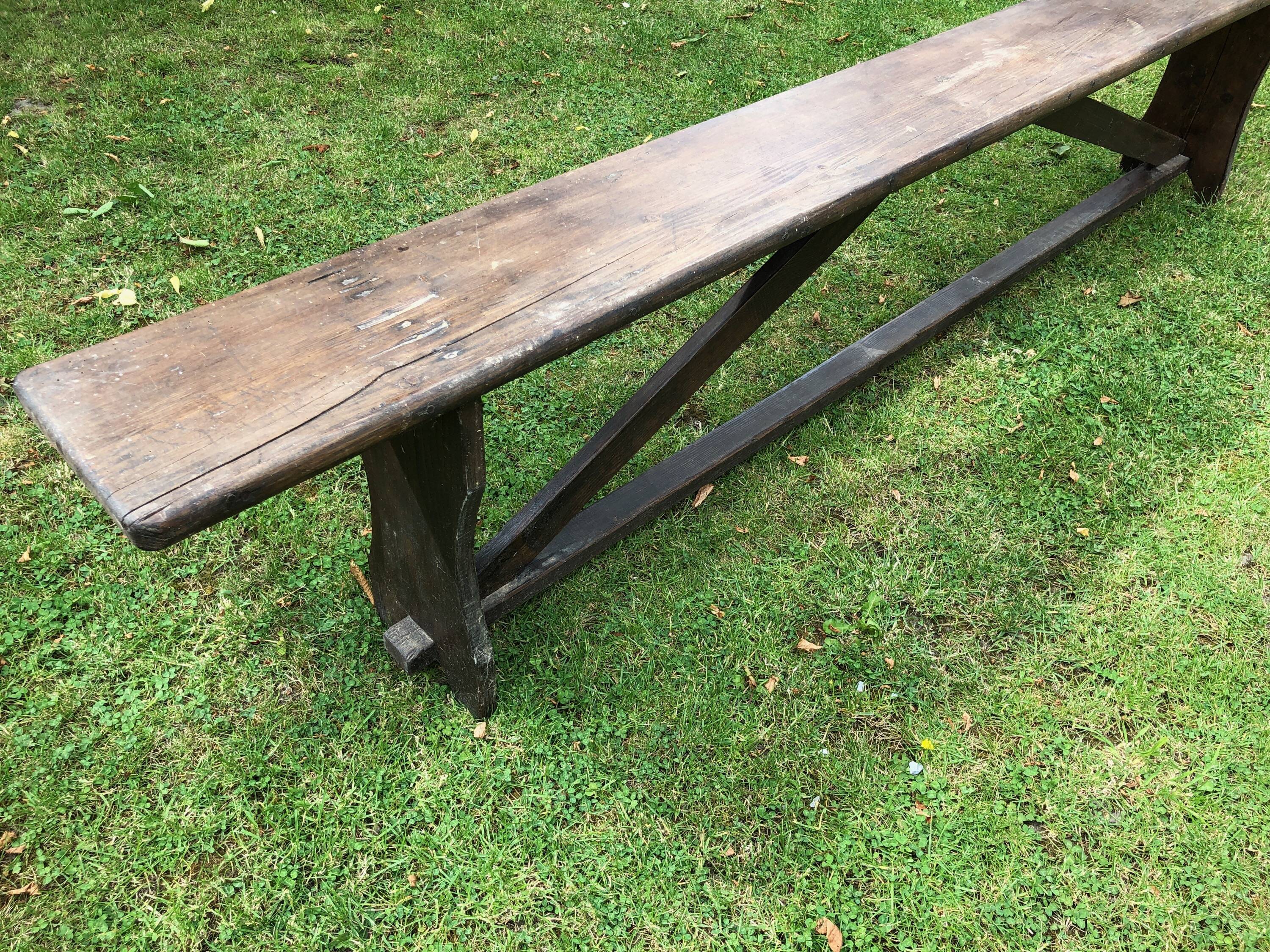 Old wooden farm bench