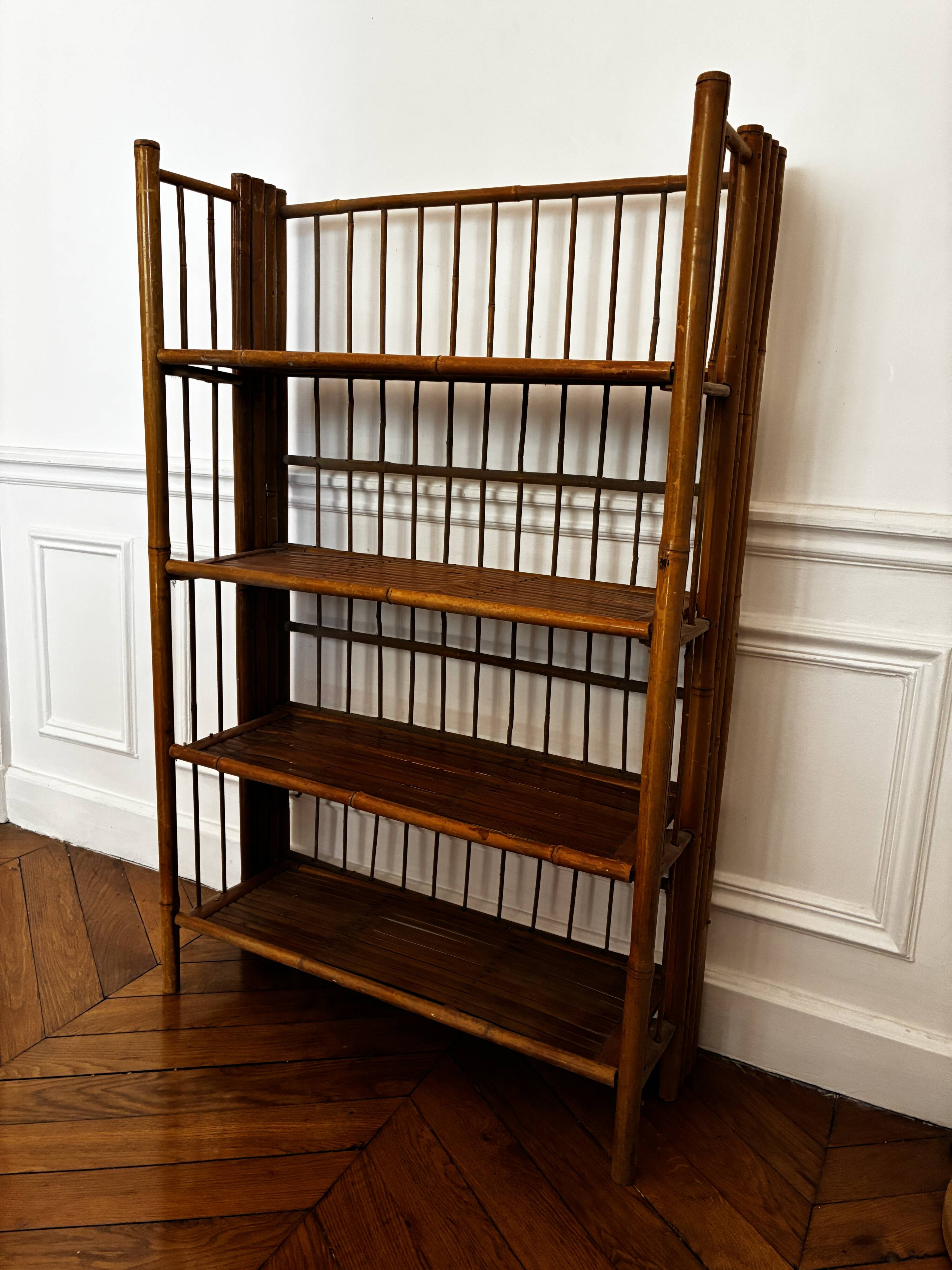Vintage Foldable Bamboo Shelf