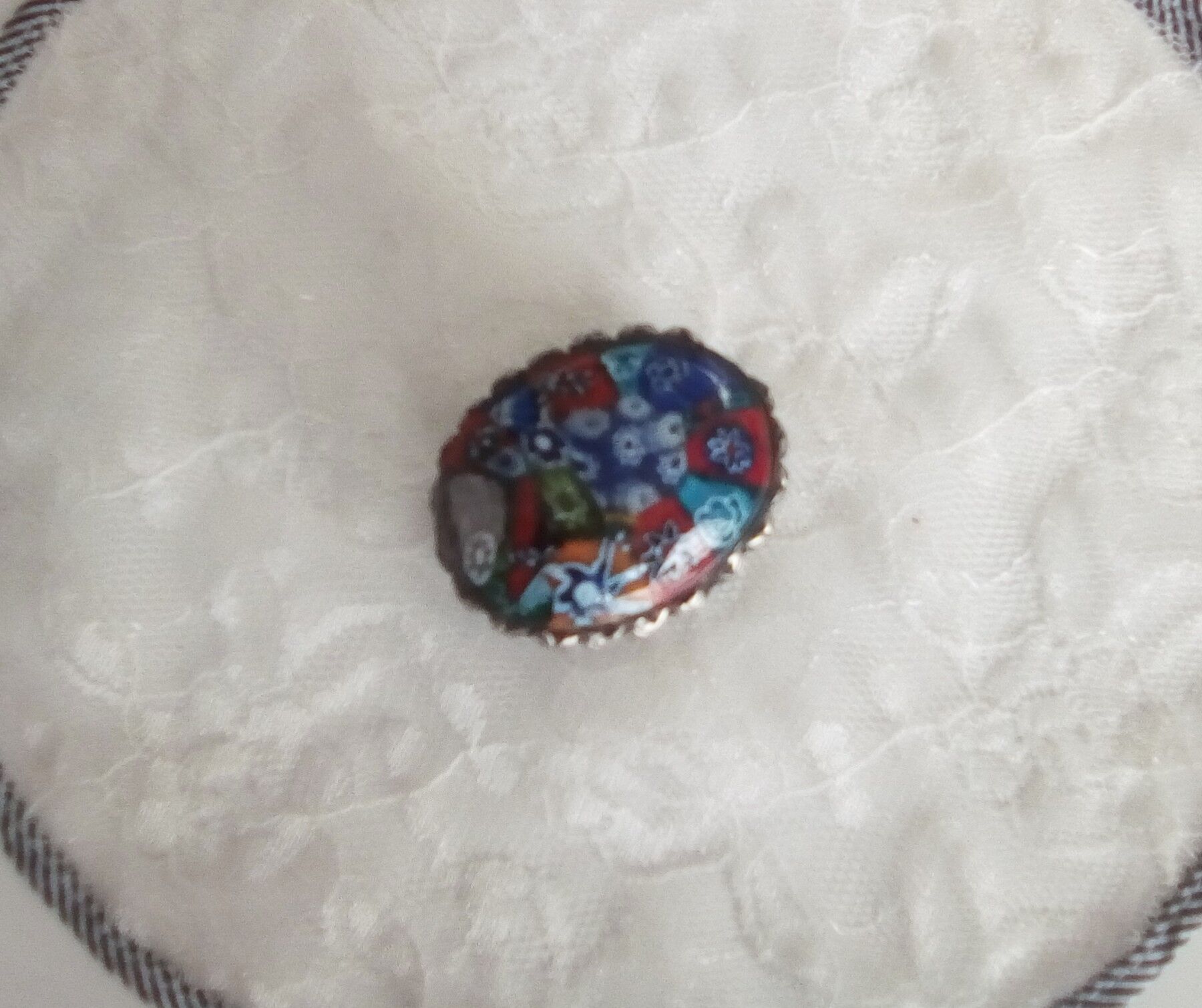 Old silver and porcelain pillbox