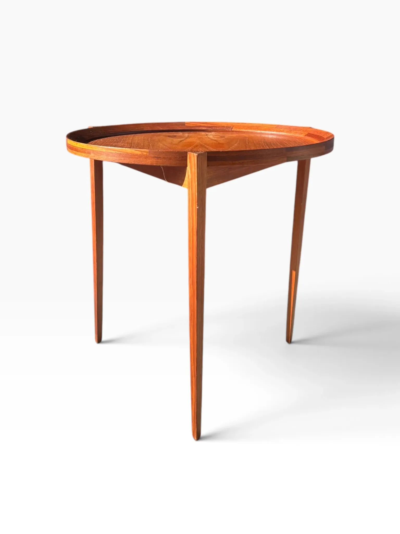 Danish side table with portable top