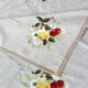 Vintage tablecloth set and 10 fine embroidered linen napkins, 270x165.