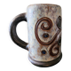 Chopped stoneware mug signed Dubois, vintage ceramic engraved with spirals, height 17cm.