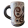 Chopped stoneware mug signed Dubois, vintage ceramic engraved with spirals, height 17cm.