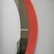 1970s Italian Space Age Red Lacquer and Smoked Glass Round Mirror