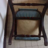 Ancien repose pieds  -- bois & tissu