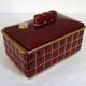 Art Deco box in burgundy ceramic art Poët Laval