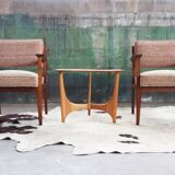 Pair of Giacomo Buzzitta walnut armchairs by Stow Davis