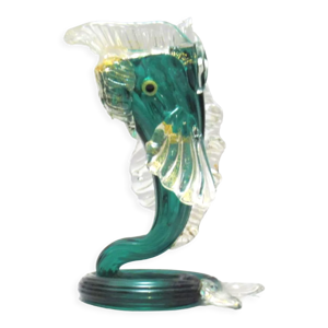 Vase sculpture Poisson en verre