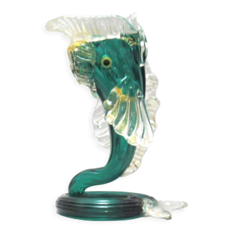 Vase sculpture Fish glass by Murano Salviati