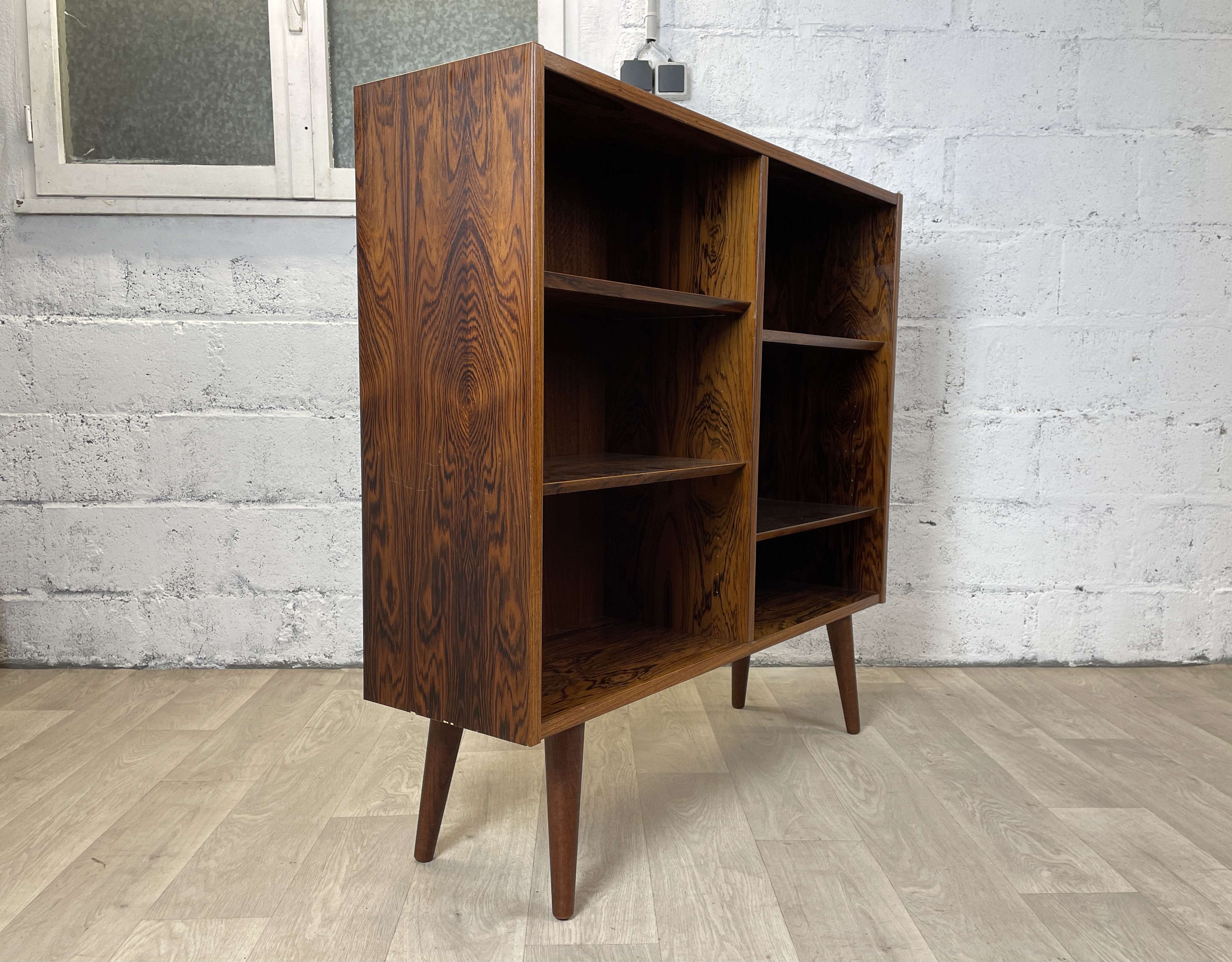 Vintage Scandinavian rosewood bookcase by Poul Hundevad, 60s