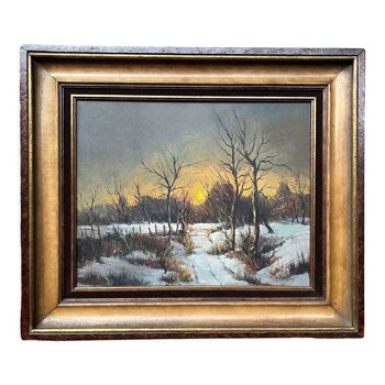 Painting winter landscape