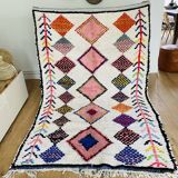 Berber carpet Boucherouite diamonds 138x230