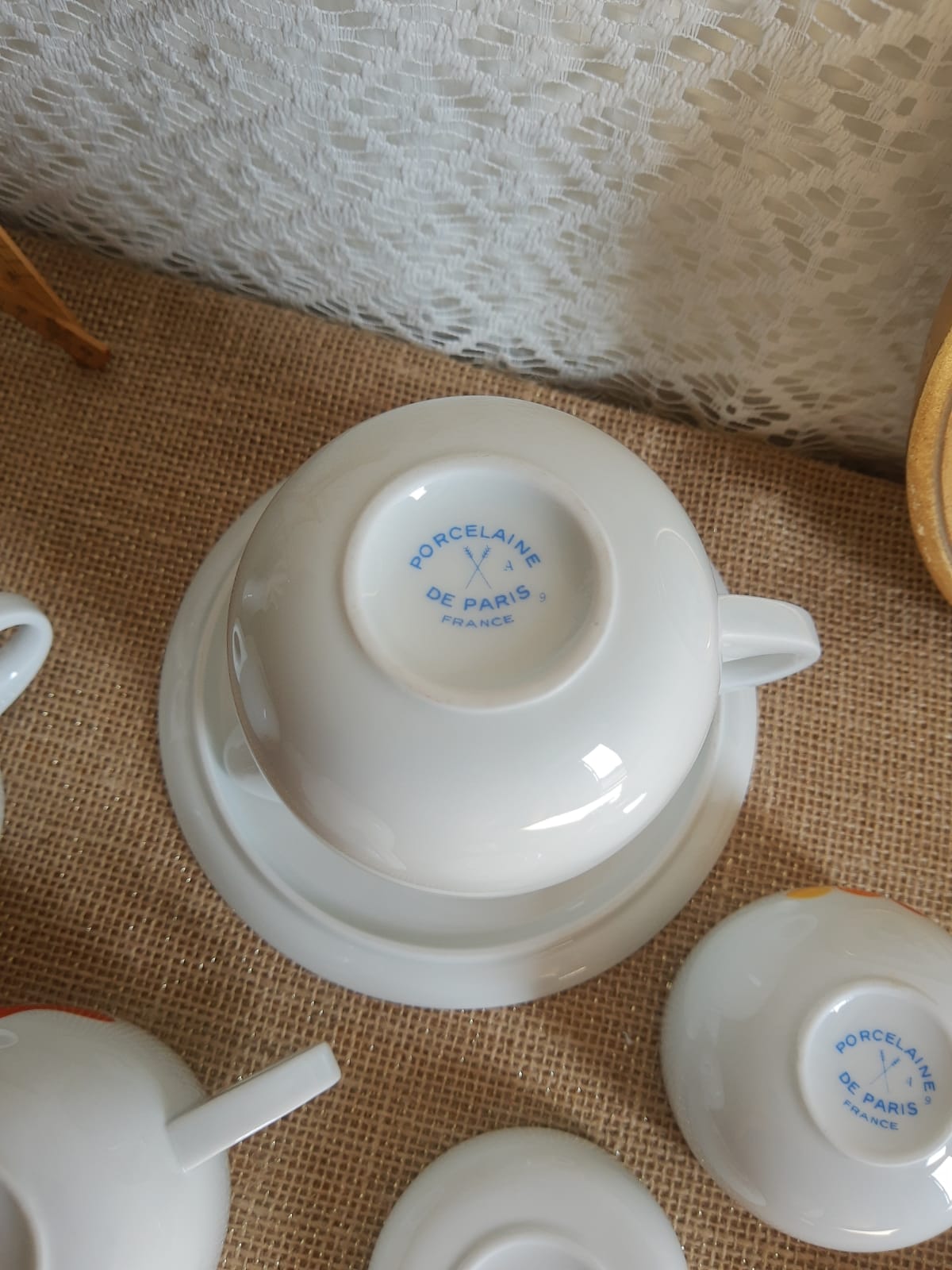 Coffee tea porcelain of retro 70s paris