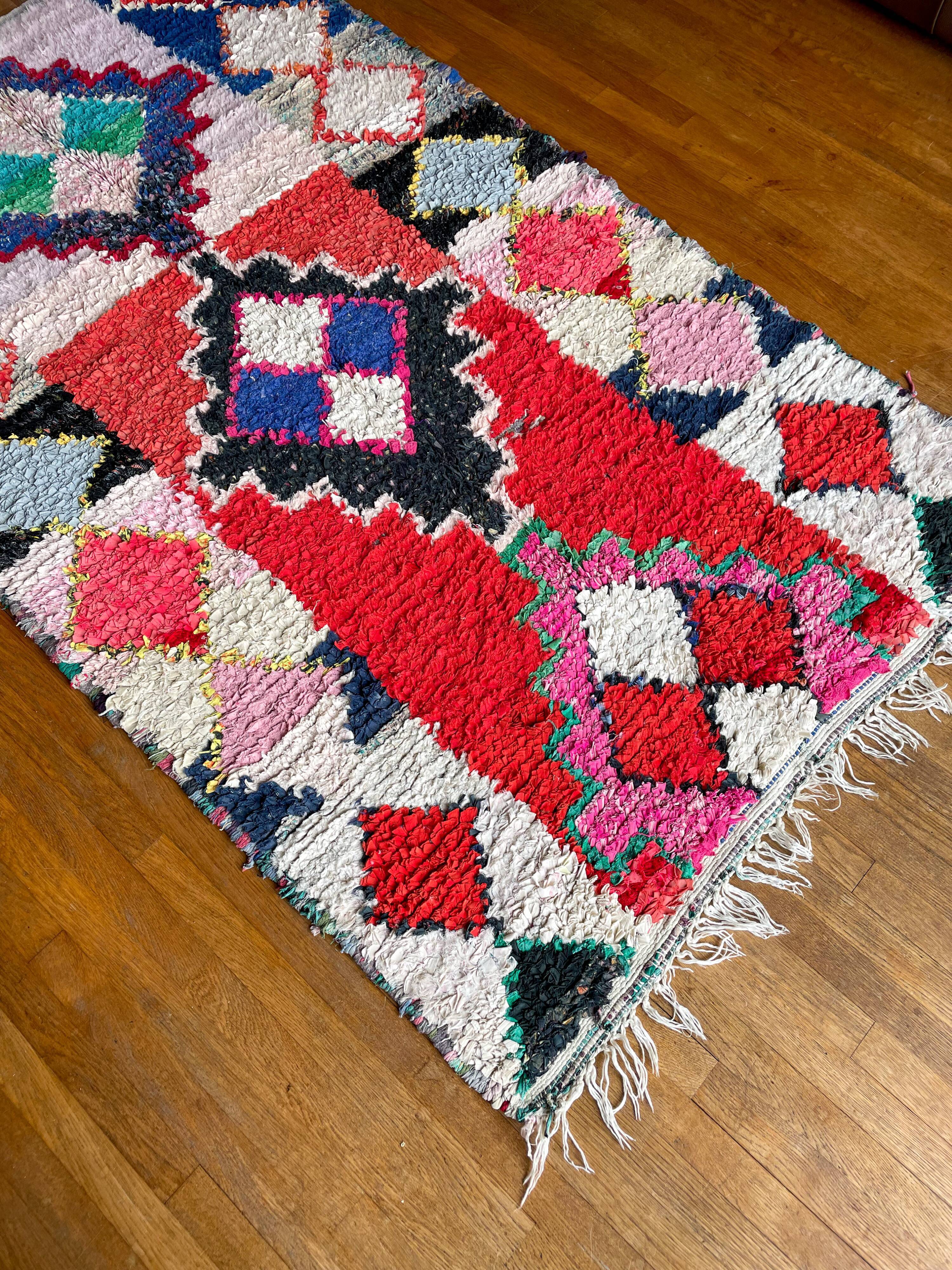 Moroccan carpet Boucherouite 108x180cm