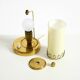 A beautiful, rare 1950s brass table lamp with one opal glass shade adorned