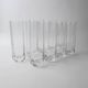 Vintage set of 9 Murano glasses from the 1980s, octagonal shape in art glass, classic Italian tableware.