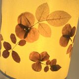 Vintage brutalist stoneware ceramic lamp base with dried flower shade