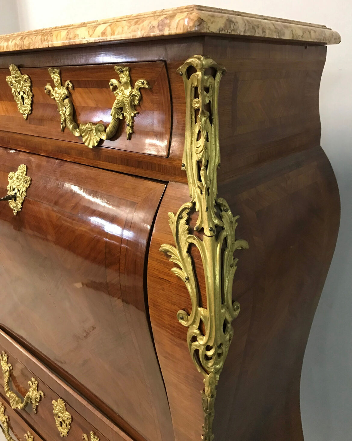 Curved secretary in Louis XV style