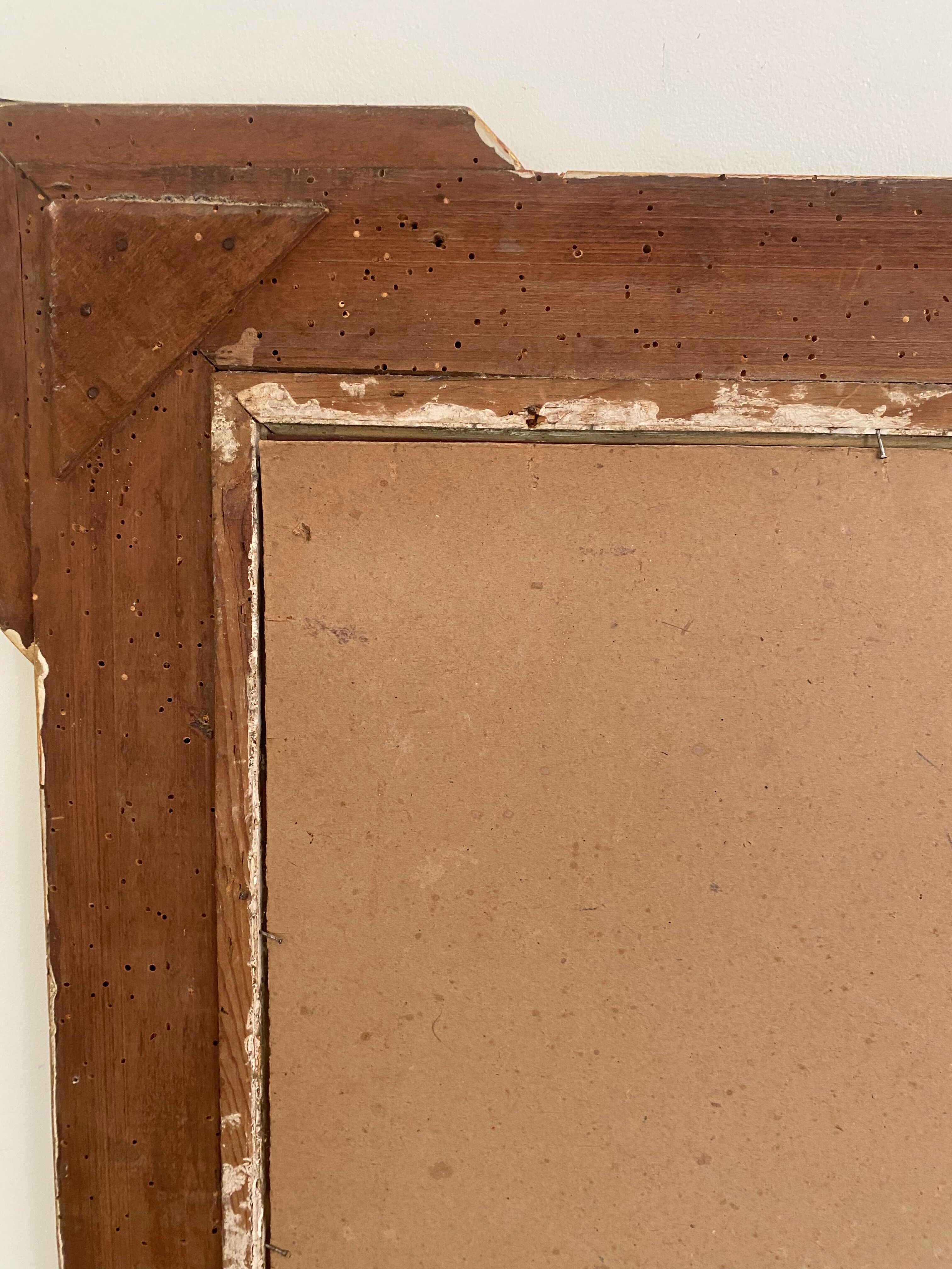 Superb antique bevelled mirror with "ears" – Louis-Philippe style – F