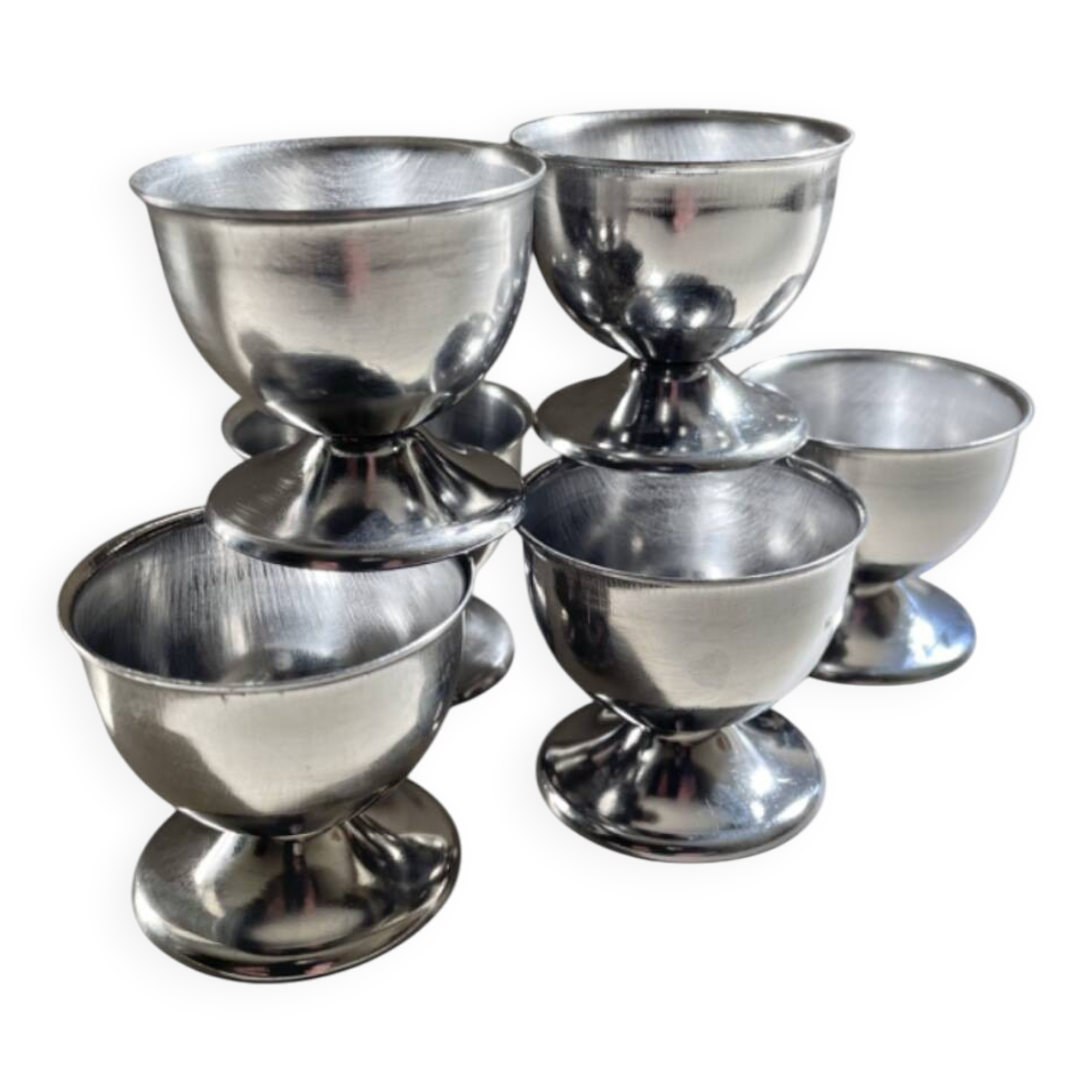 Vintage stainless steel egg cups