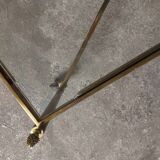 Rolling coffee table in vintage gilded bronze