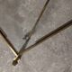 Rolling coffee table in vintage gilded bronze