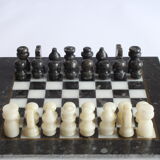 Marble and alabaster chess set, 1970s.