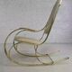 1960s rocking chair in brass and ecru imitation leather