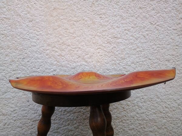 Assiette décorative contemporaine verre signé Cesart Italie 1980 glaçure