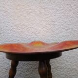 Contemporary decorative glass plate signed Cesart Italy 1980 glazed