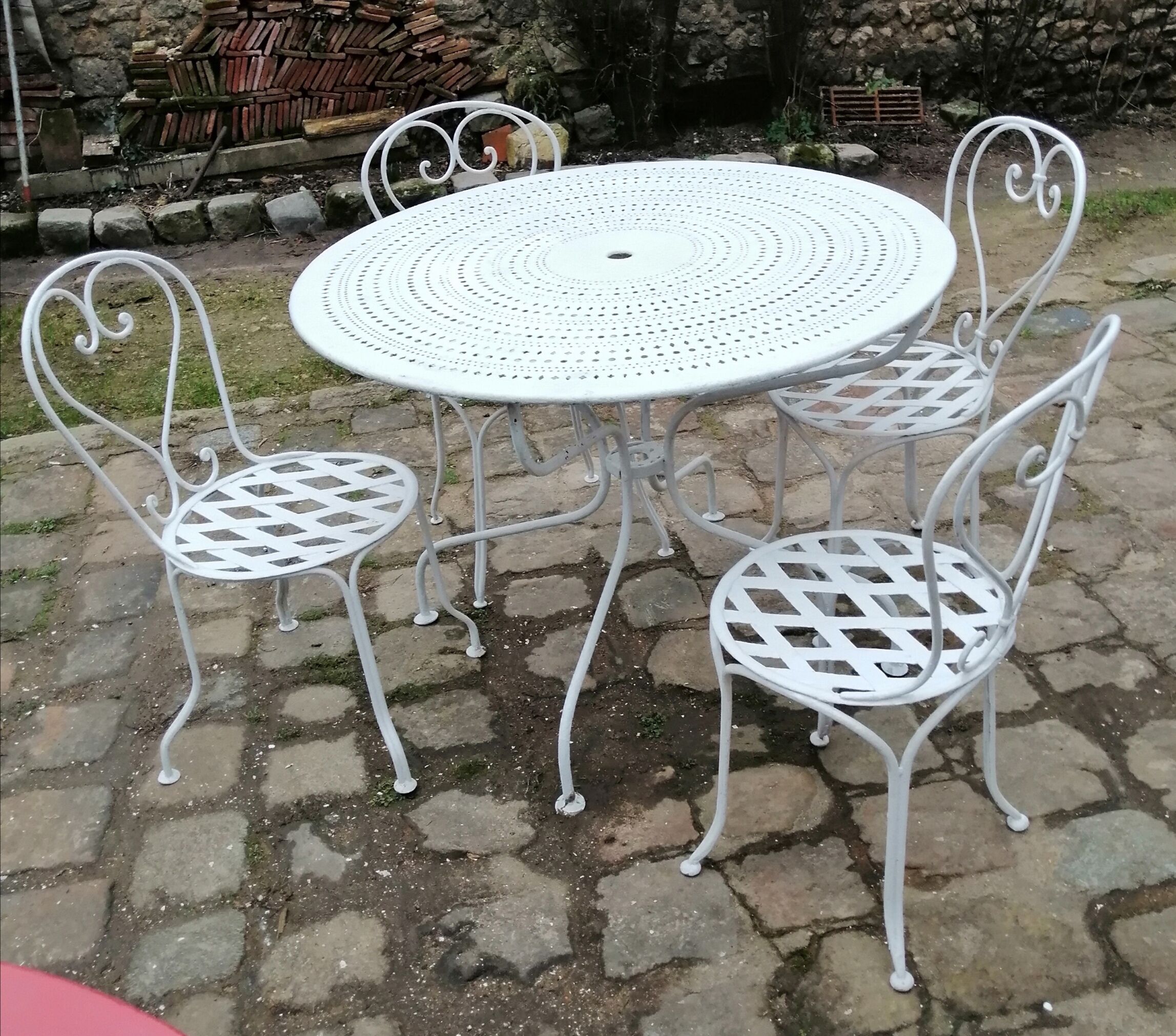 Antique wrought iron garden furniture