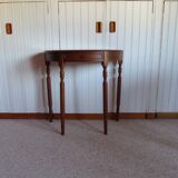 Set of 2 half-moon console tables with drawer - cherry wood - Louis Philippe style