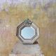 Small wooden wall mirror – Embossed floral decoration