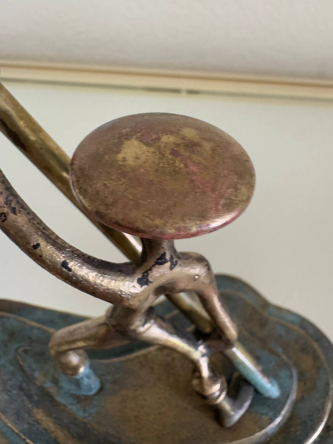 Hakuli bronze lamp from Israel, 1950s