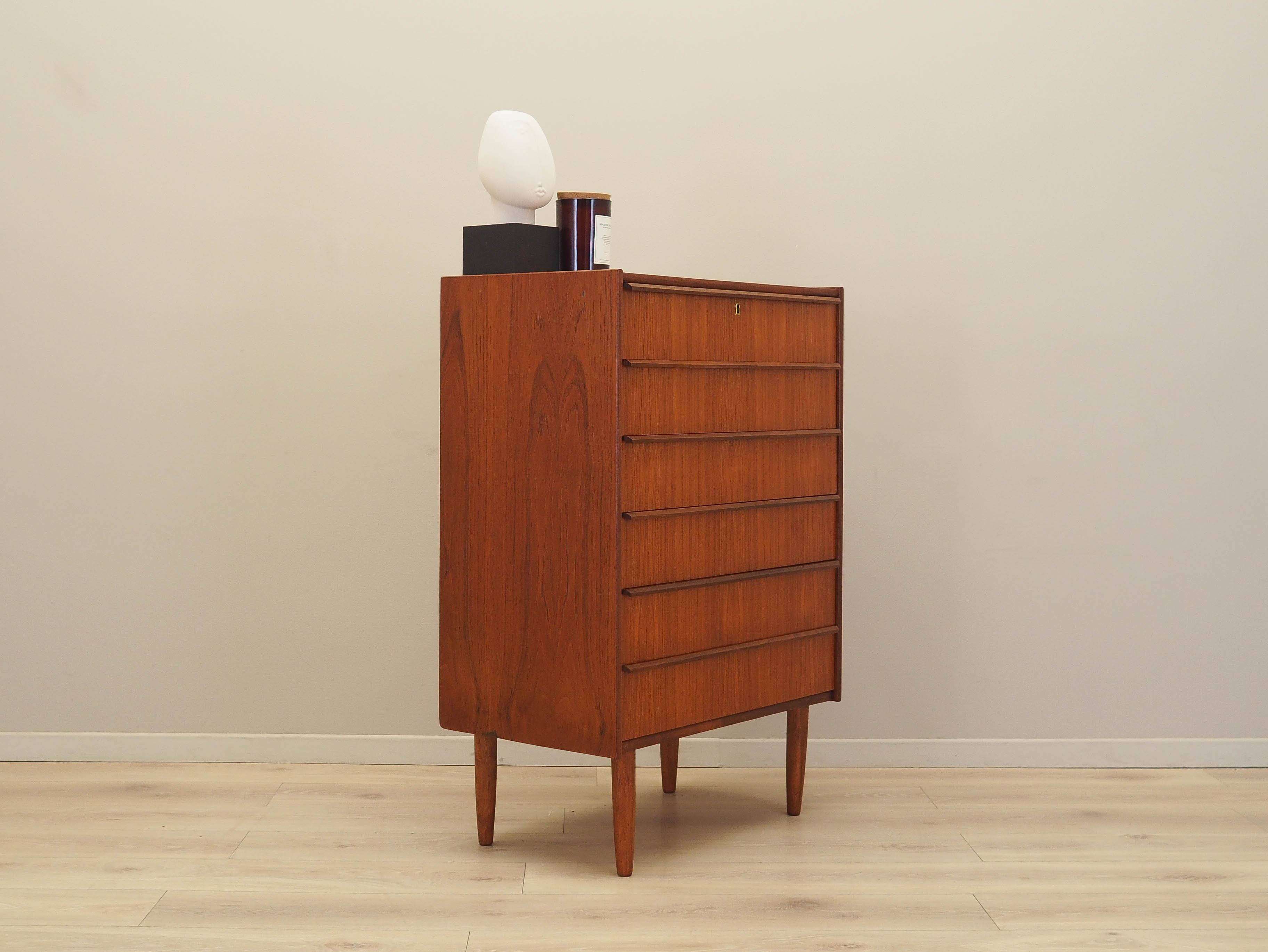 Teak chest of drawers, Danish design, 1970s, production: Denmark