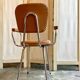 Armchair in chromed metal and tawny skaï 1950s
