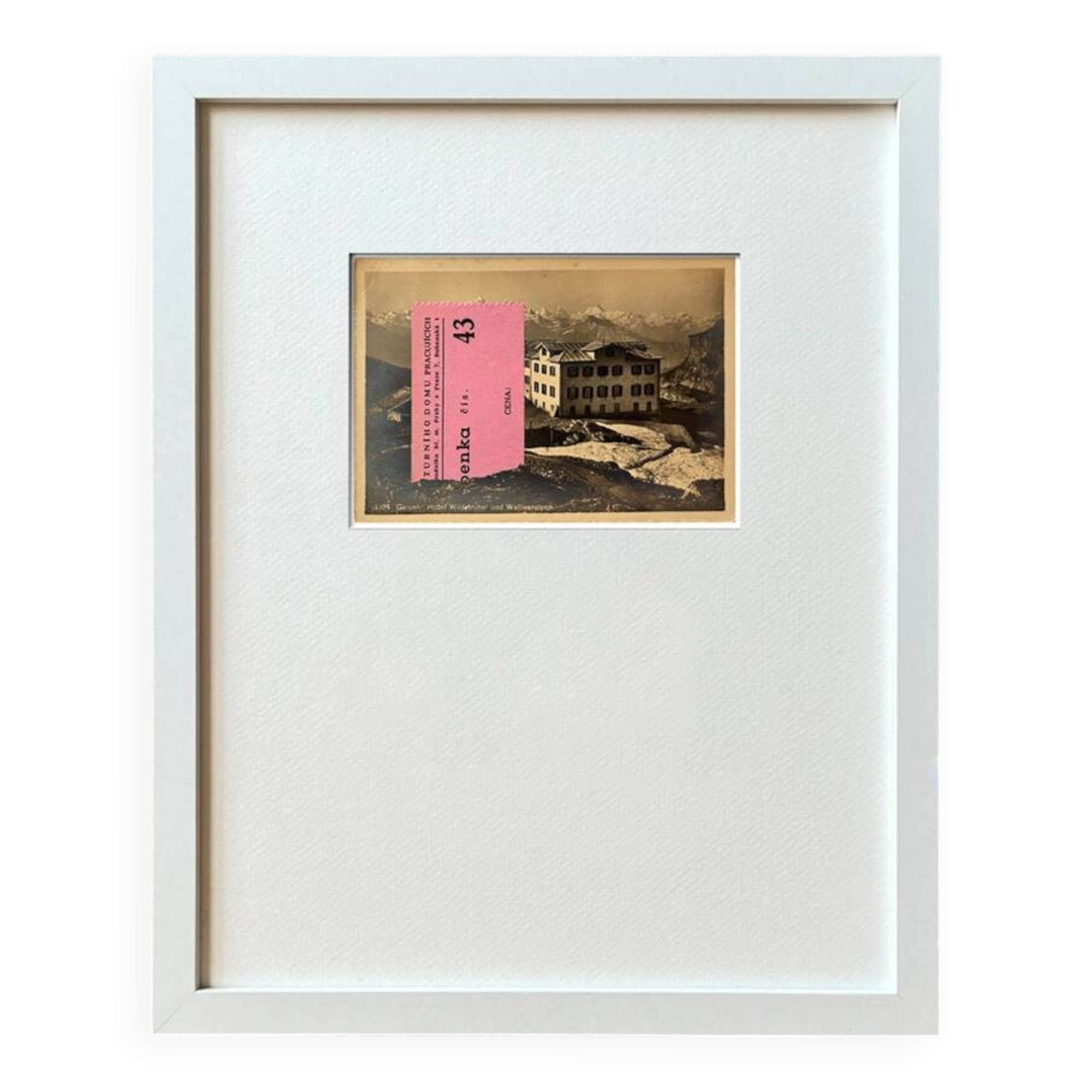 The Pink Ticket - Original Collage