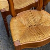 4 or 5 Louis Philippe chairs in solid wood and straw
