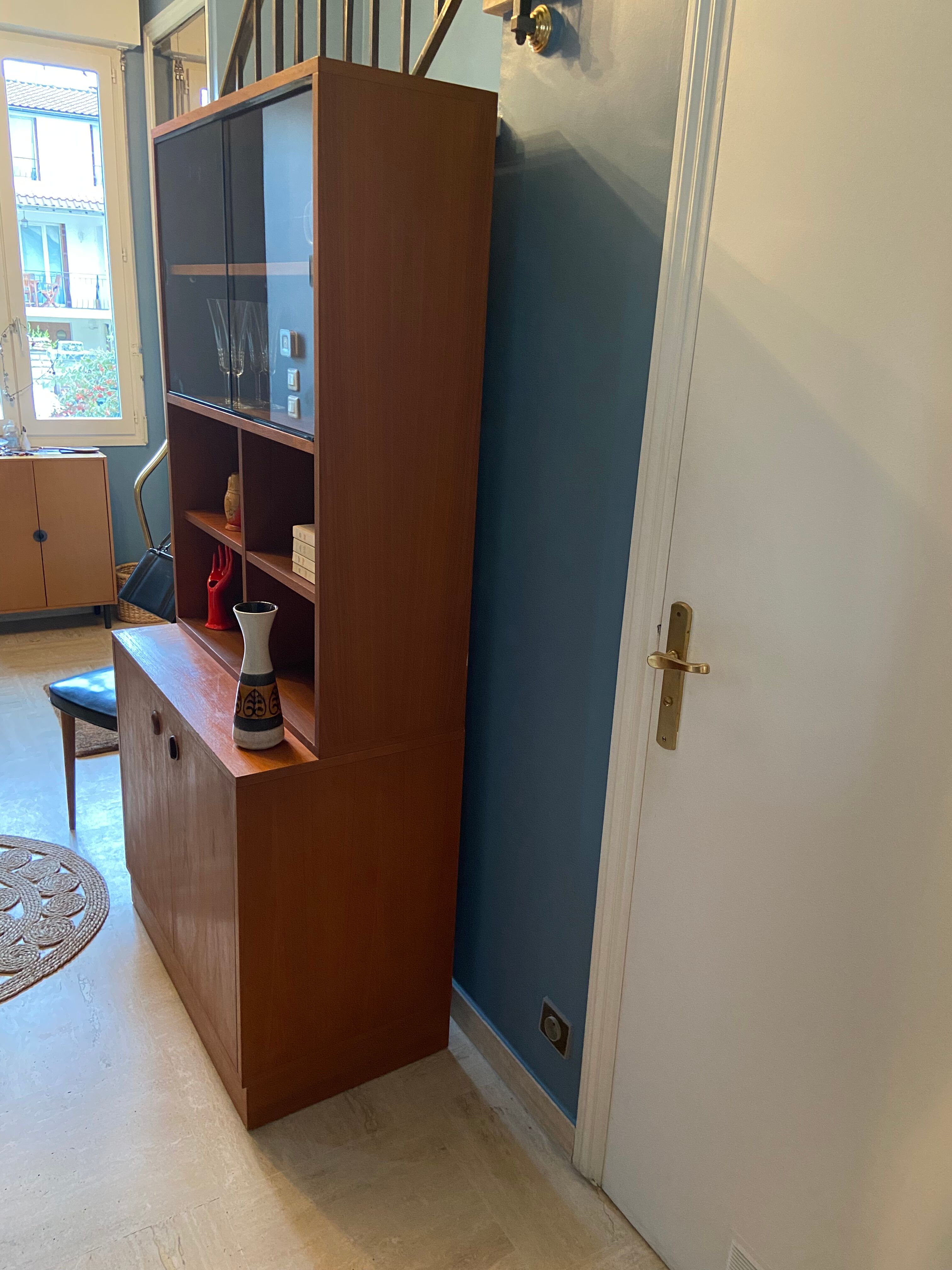 Library vintage teak showcase 1960