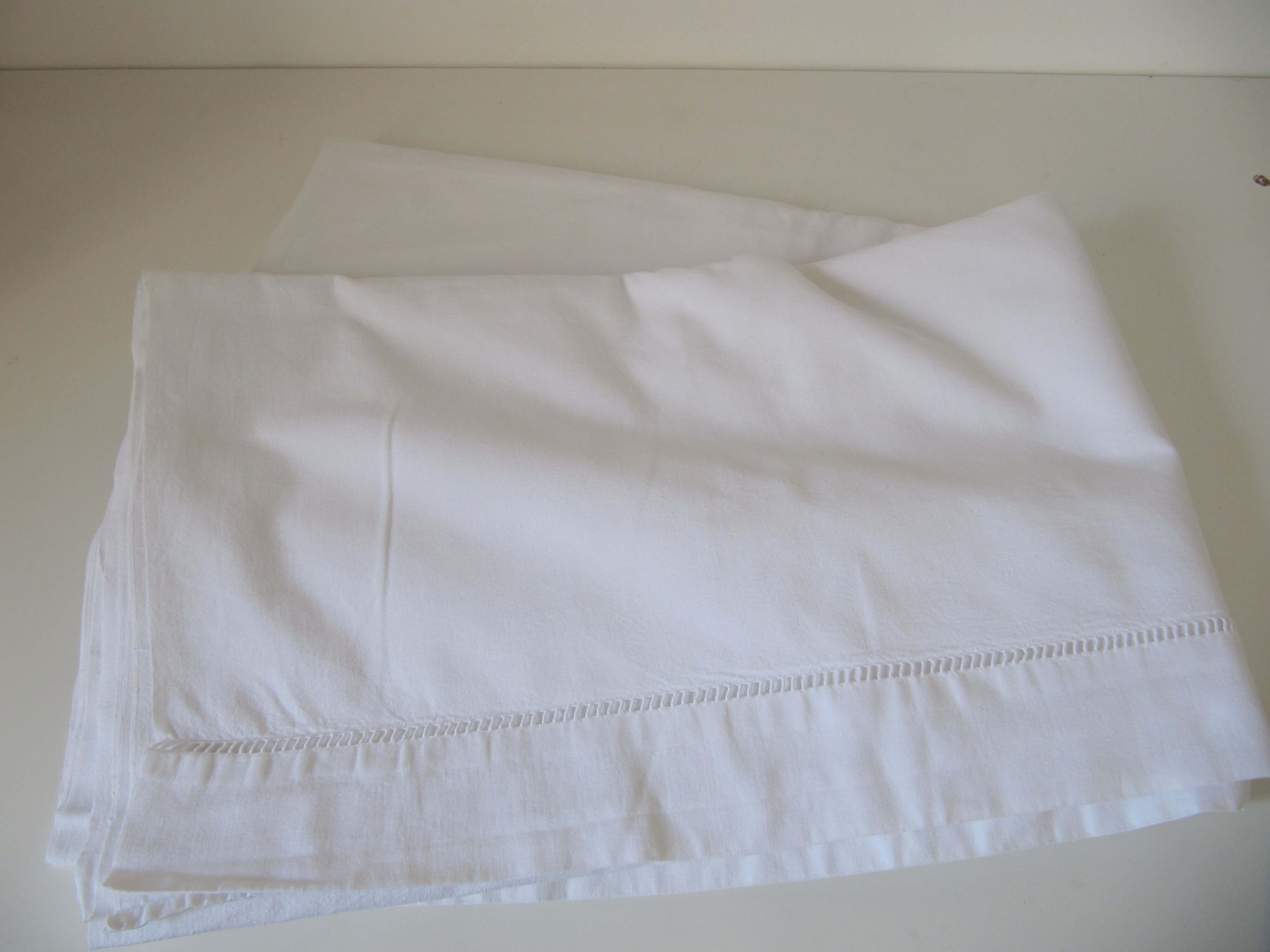 Old white cotton sheet