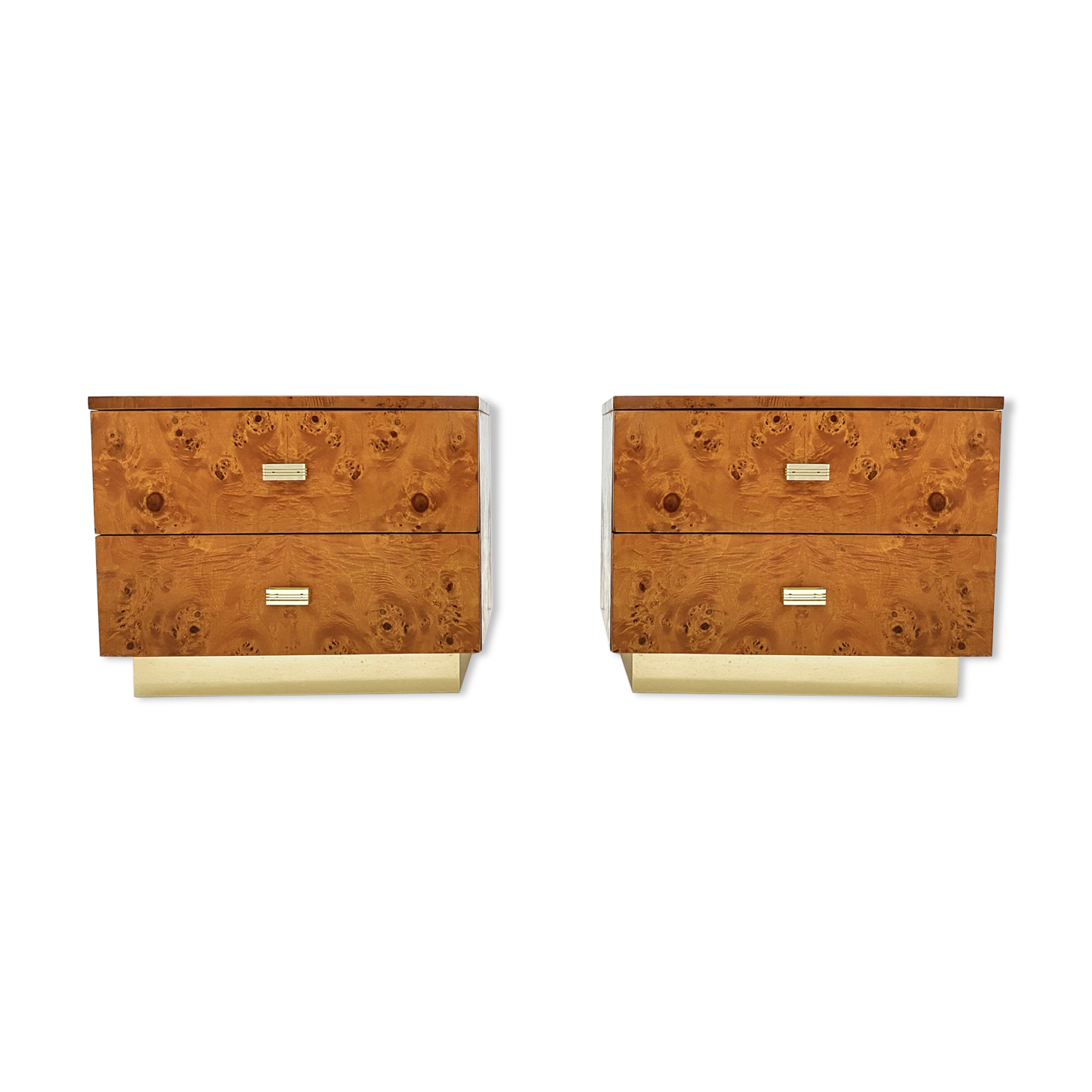 Pair of bedside tables elm magnifying glass 1970s