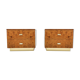 Paire de tables de chevet  loupe d’orme 1970