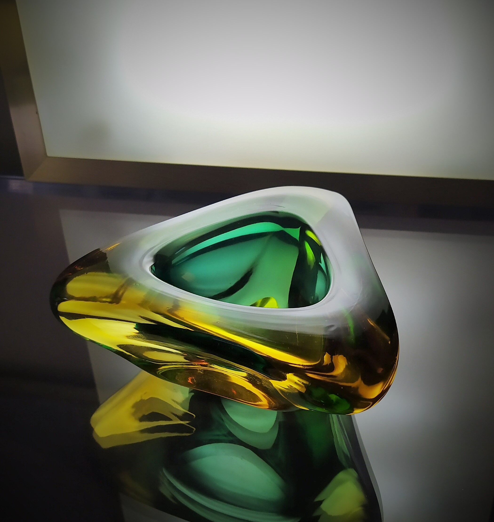 Murano - yellow gold & green pocket empty
