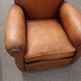Pair of leather club armchairs