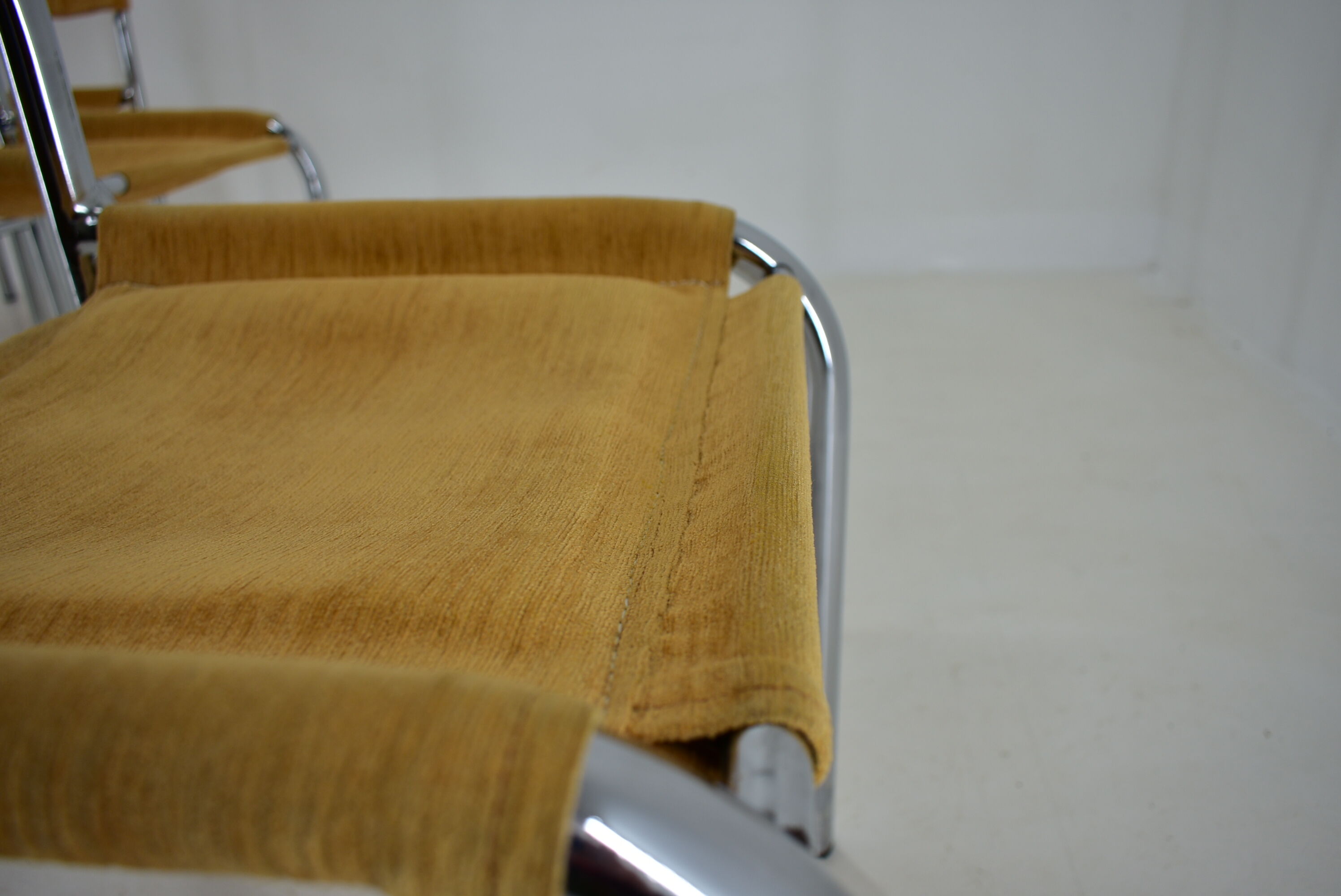 Set of four design chrome dining chairs by Viliam Chlebo, Czechoslovakia, 1980s