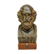 Bust of Homer in patinated plaster on wooden base, 21 cm