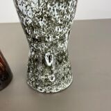 Set of three Vintage Pottery Fat Lava Vases Made by Scheurich, Germany, 1970s