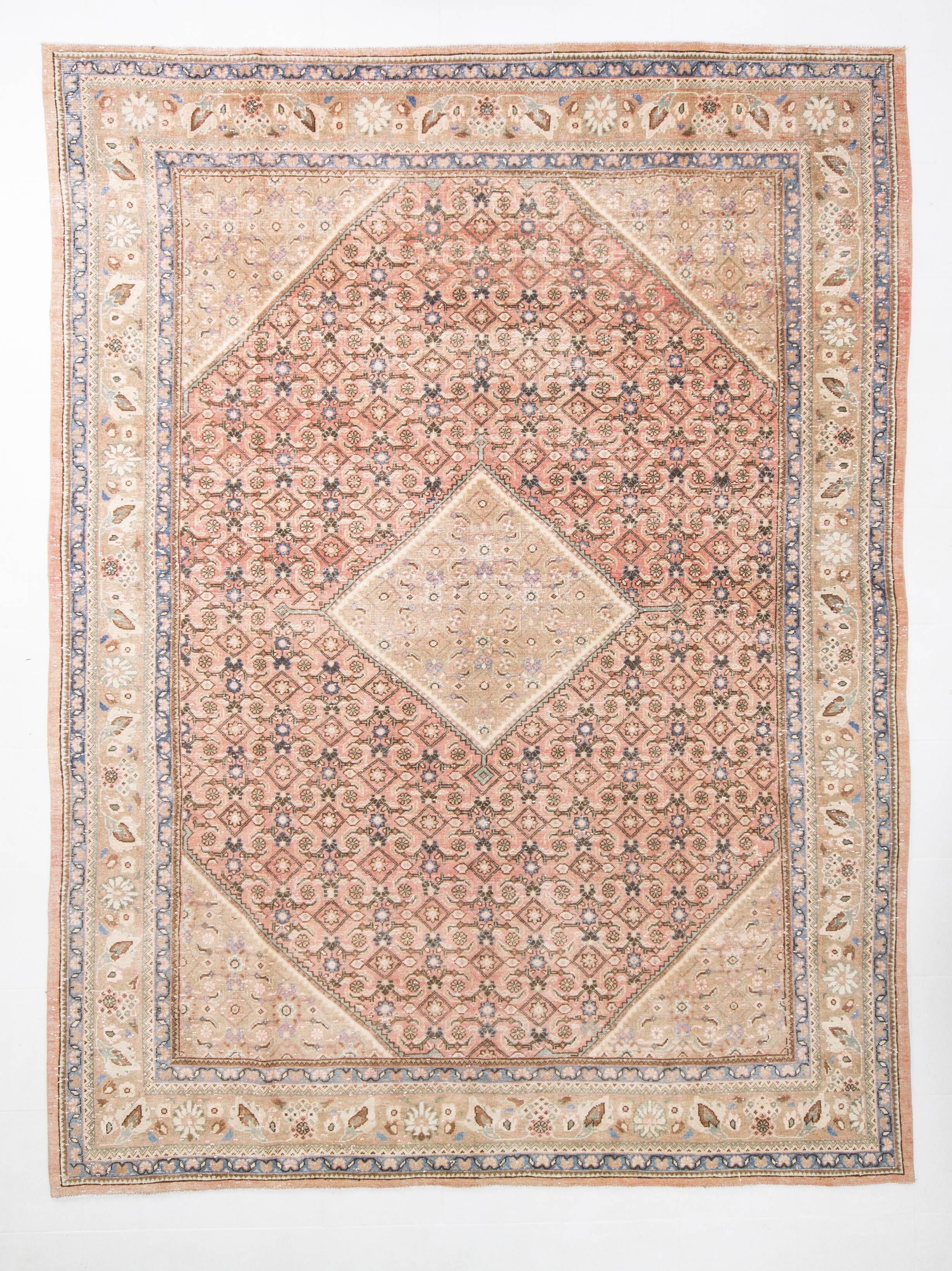 10x13 Salmon Pink Oriental Antique Persian Rug, 296x387Cm