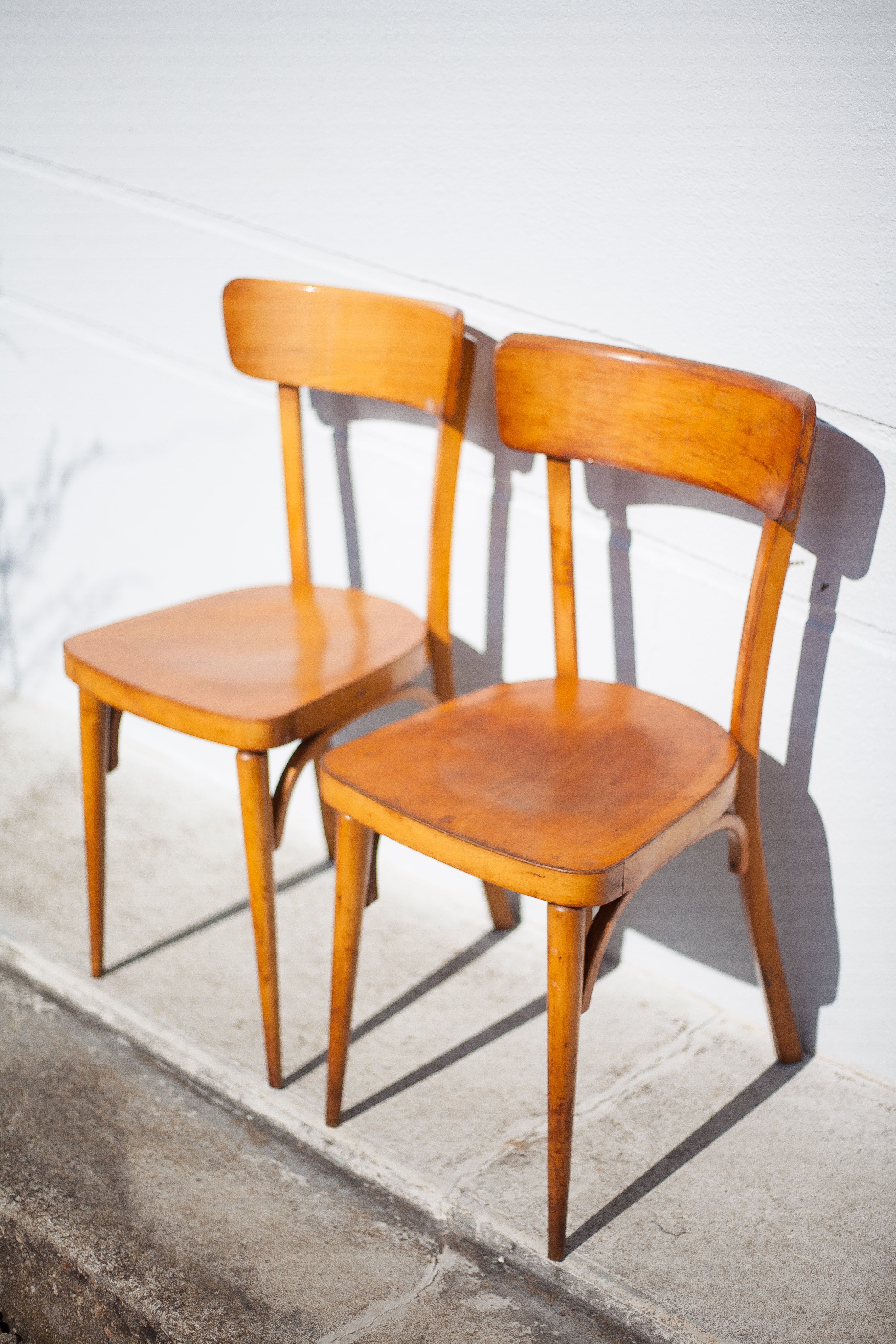 Pair of vintage wooden chairs